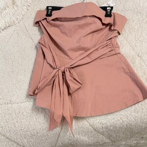 New York & Company Blush Stretch Fabric crop top